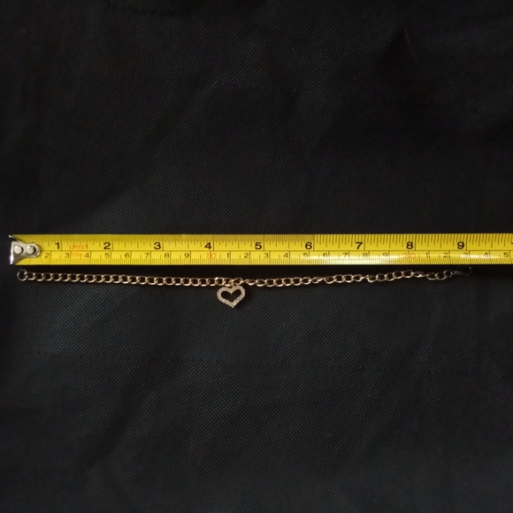 Golden Gemstone Heart Charm Bracelet with Adjustable Clasp - Picture 5 of 6